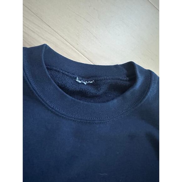 Vintage Mens Navy Blue Sweatshirt 80s Single Stitch Classic Crewneck Streetwear - Picture 2 of 8